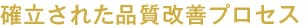 確立された品質改善プロセス
