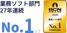 業務ソフト部門 27年連続 No.1 ※7