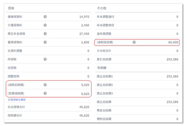 定額減税額を反映した給与（賞与）所得税額の算出