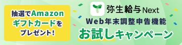 抽選でAmazonギフトカードを プレゼント！ 弥生給与 Next Web年末調整申告機能  お試しキャンペーン