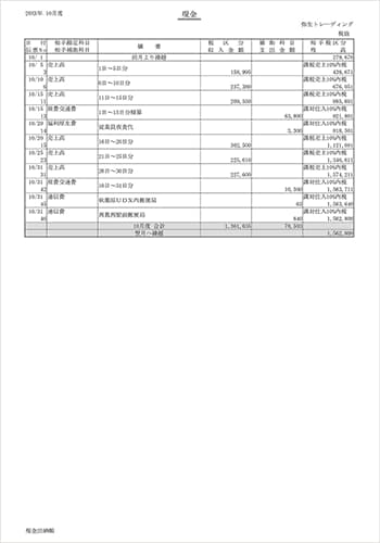 現金出納帳