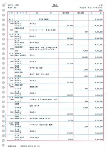 元帳3行明細用紙