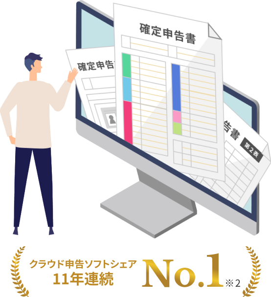 クラウド申告ソフトシェア11年連続No.1 ※2