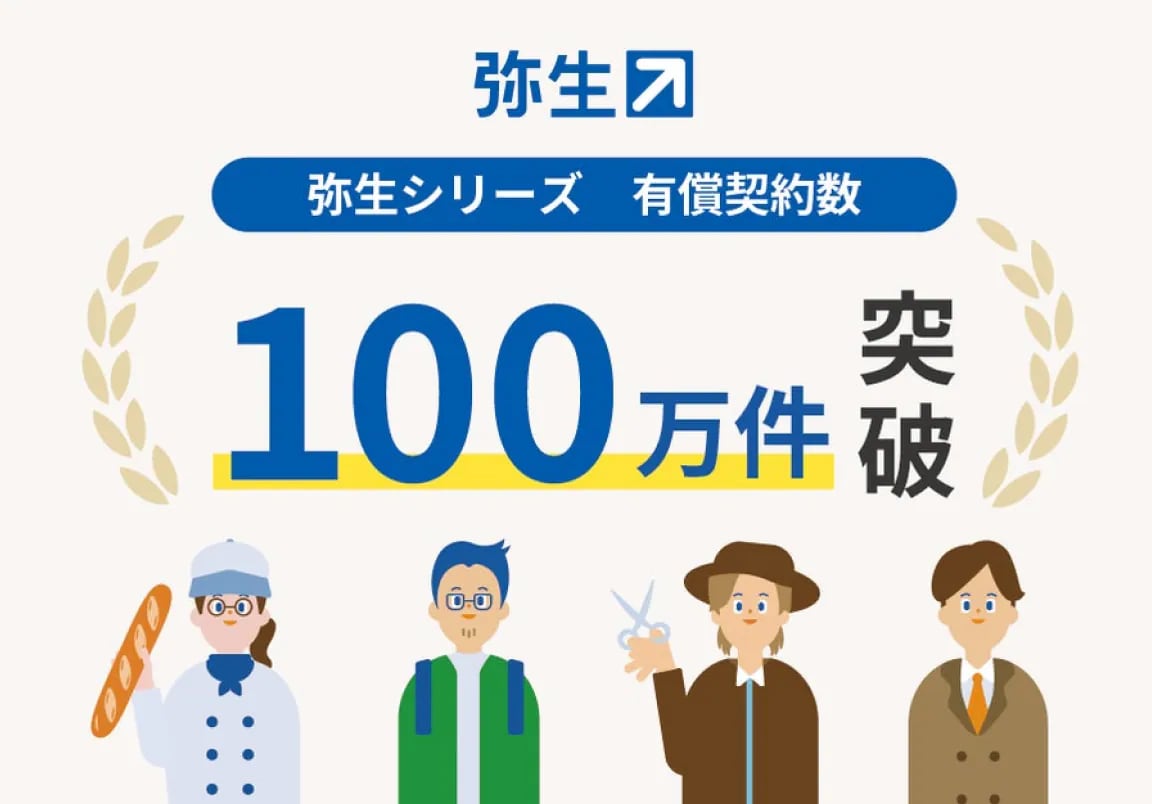 弥生シリーズの有償契約数が100万件を突破