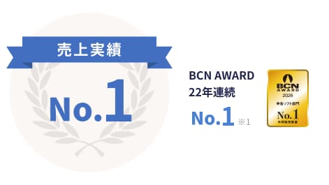 売上実績 No.1 BCN AWARD 22年連続 No.1※1