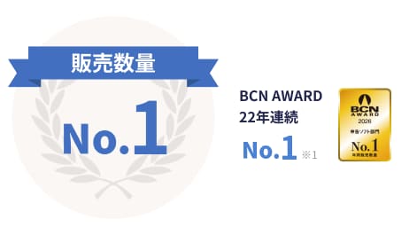 販売数量 No.1 BCN AWARD 22年連続 No.1※1