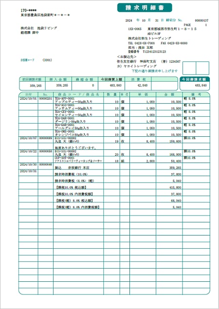 帳票デザインテンプレート_弥生販売