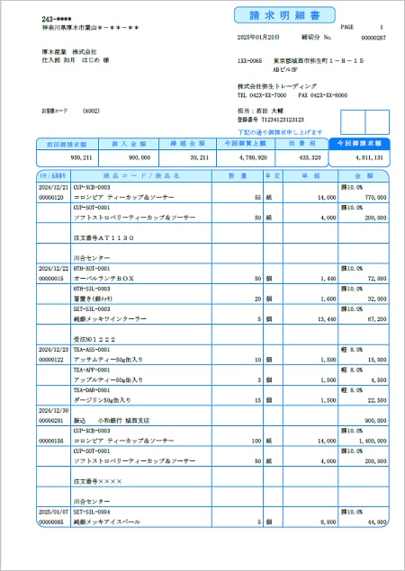 帳票デザインテンプレート_弥生販売