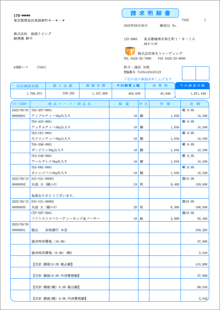 帳票デザインテンプレート_弥生販売