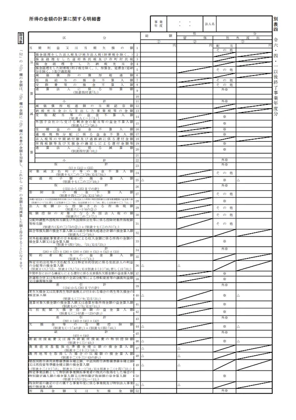 所得の金額の計算に関する明細書