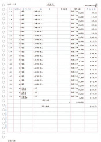 元帳2行明細用紙