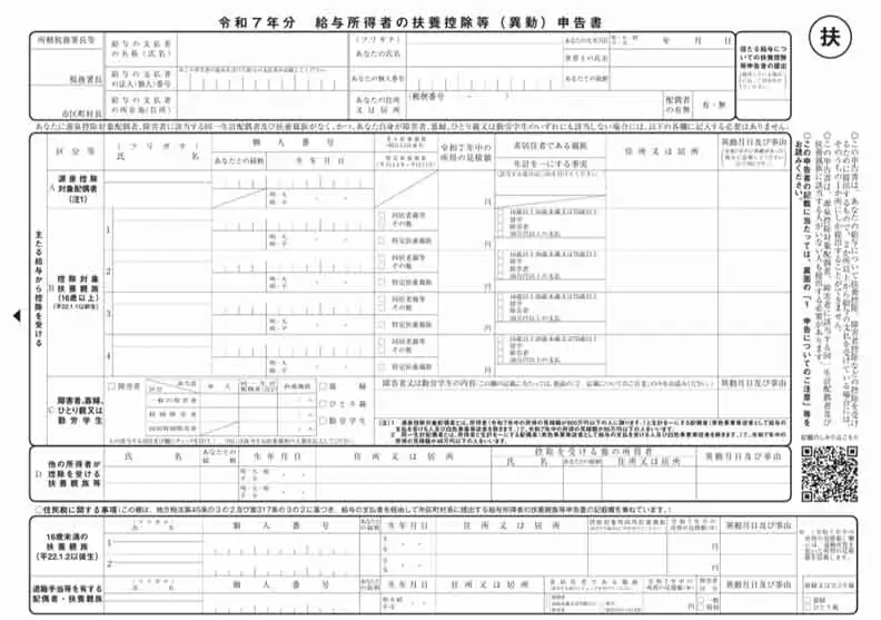 給与所得者の扶養控除等(異動)申告書の書き方