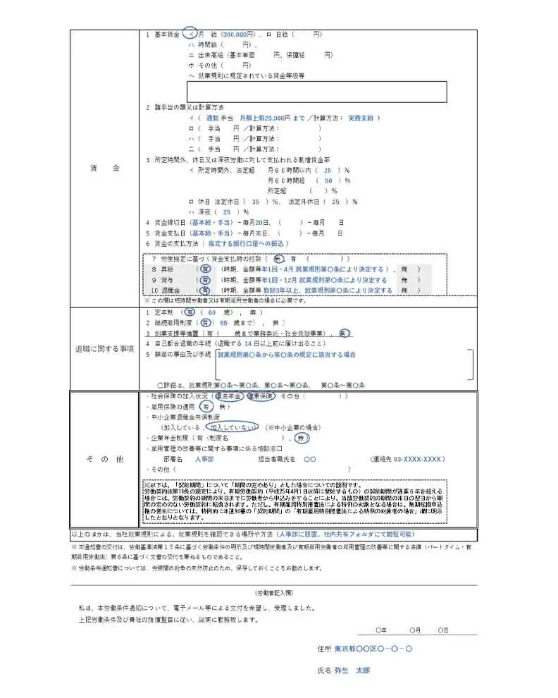 労働条件通知書の書き方と項目一覧-02