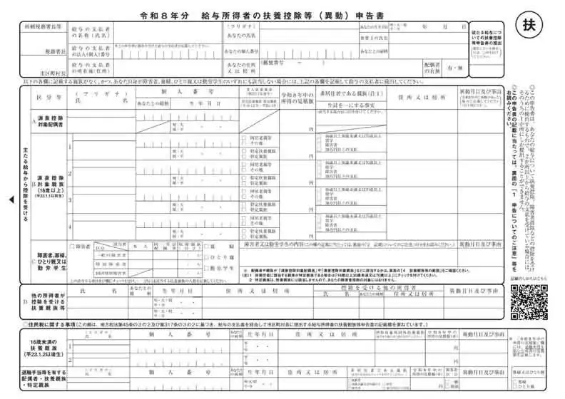 給与所得者の扶養控除等申告書の書き方