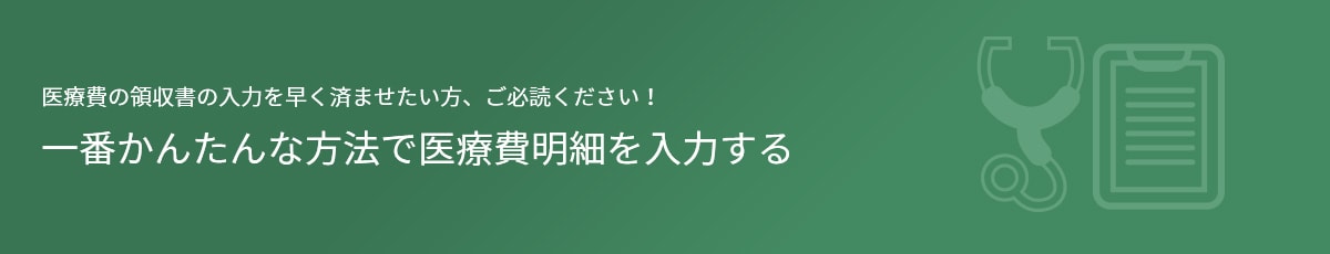 医療費の領収書の入力を早く済ませたい方、ご必読ください！ 一番かんたんな方法で医療費明細を入力する