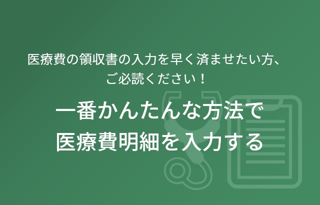 医療費の領収書の入力を早く済ませたい方、ご必読ください！ 一番かんたんな方法で医療費明細を入力する