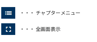 チャプターメニューのアイコン 全画面表示のアイコン