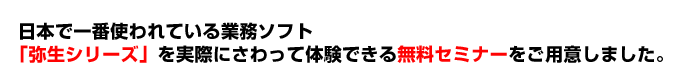 日本で一番使われている業務ソフト「弥生シリーズ」を実際にさわって体験できる無料セミナーをご用意しました