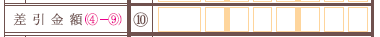 収支内訳書　差引金額欄