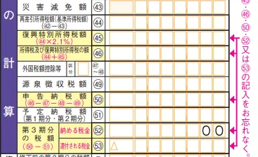 確定申告書 第一表 予定納税欄