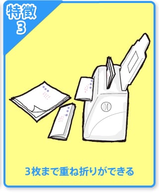 特徴3 3枚まで重ね折りができる